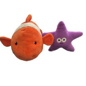 Clown Fish & Purple Starfish Plush Stuffed Under The Sea Fish Collection Combo 1